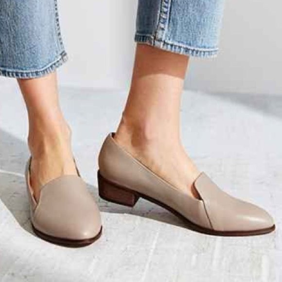 Kelsi Dagger Shoes - Taupe leather loafer flat shoes